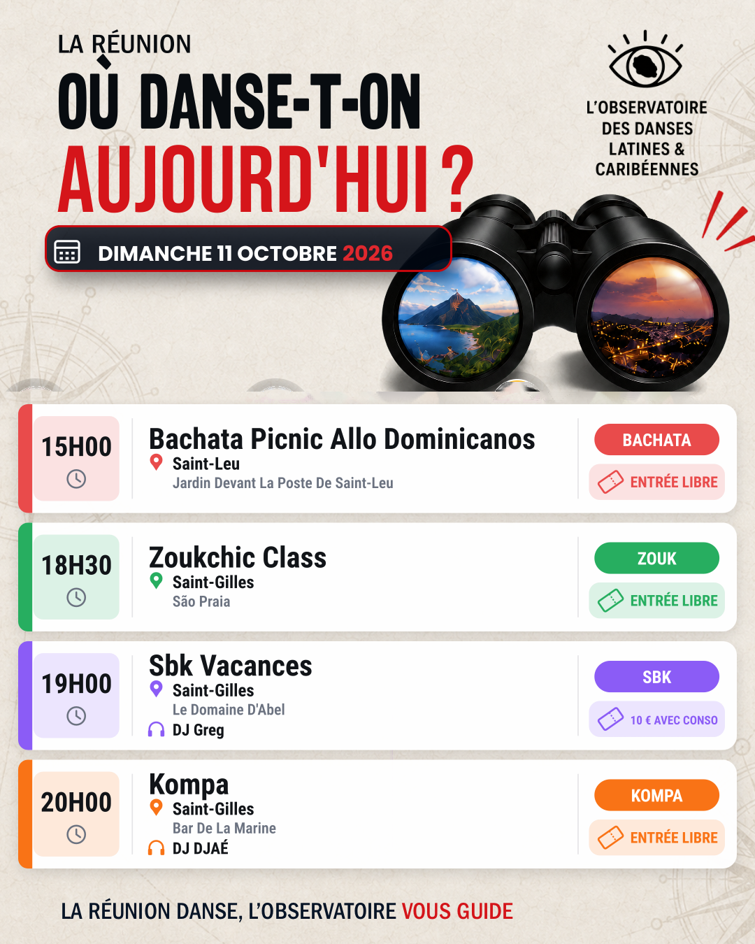 Où danser aujourd'hui à La Réunion